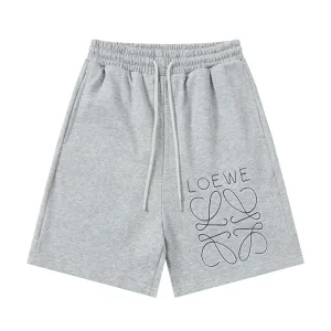 Luxury High Quality Loewe Shorts Red Cotton Pure Wool