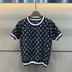 1:1 Louis Vuitton Jacquard Short Sleeves
