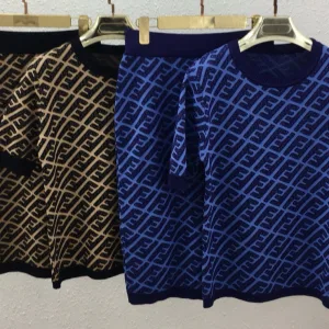 Luxury Designer Fendi Jacquard Short-Sleeved Shirt