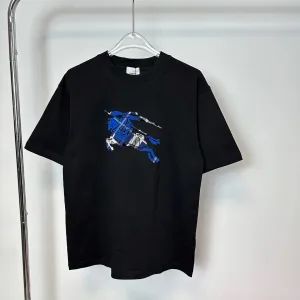 Luxury Burberry Short-Sleeved T-Shirt Ash Cotton Pure Embroidery