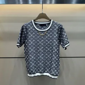 Luxury Louis Vuitton Jacquard Short Sleeves