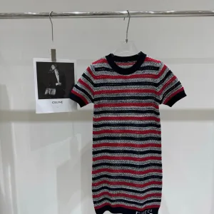 Designer Gucci Jacquard Short-Sleeved Top