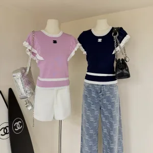 High Quality Chanel Lace Short Sleeves
