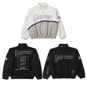 High Quality Luxury Supreme Outerwear Red Mesh Embroidery Heavy