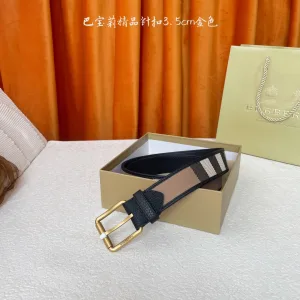 Designer Luxury Burberry Leather Belt