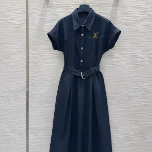 1:1 Louis Vuitton Denim Short-Sleeved Shirts