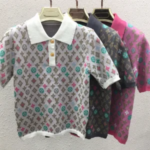 1:1 Louis Vuitton Gold Short Sleeves