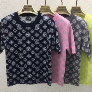 High Quality Luxury Louis Vuitton Jacquard Short Sleeves