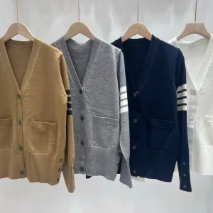 Aaa Luxury Thom Browne Jacquard Long-Sleeved Cardigan