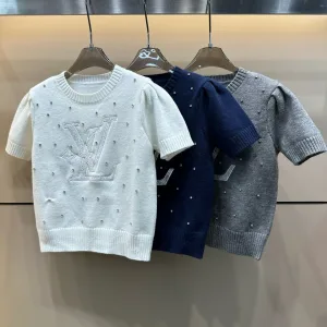 1:1 High Quality Louis Vuitton Lace Short Sleeves
