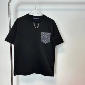 AAA Louis Vuitton Short-Sleeved T-Shirt Ash Cotton Pure Simple Design
