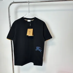 AAA Super Clone Burberry Short-Sleeved T-Shirt Ash Embroidery Patch