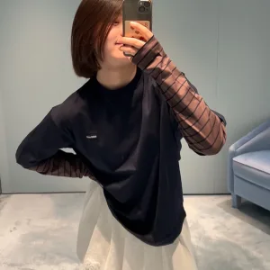 Luxury Designer Miu Miu Long-Sleeved T-Shirt
