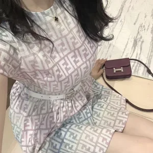 Designer Luxury Fendi Jacquard Dress For Summer