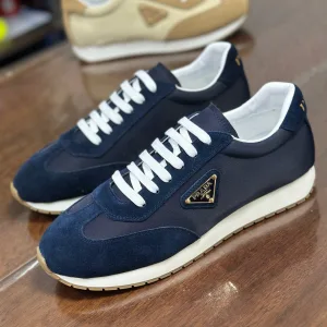 AAA Prada Sneakers Red Sheepskin Cowhide Lightweight Yet Stable Clean Lines Spring Summer Metal Logo