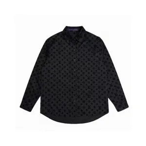 Luxury Louis Vuitton Jacquard Long-Sleeved Shirt