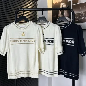 Luxury High Quality Dior Gold Short-Sleeved Shirts