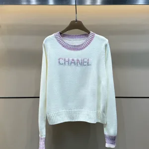 Designer Luxury Chanel Jacquard Long-Sleeved Sweater