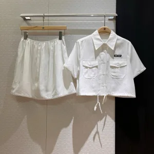 High Quality Designer Miu Miu Lace Short-Sleeved Shirt