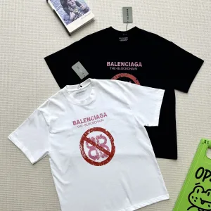Reps Luxury Balenciaga Short-Sleeved T-Shirt Red Eva Cotton Pure Simple And Elegant Daily Commute Sophistication Summer
