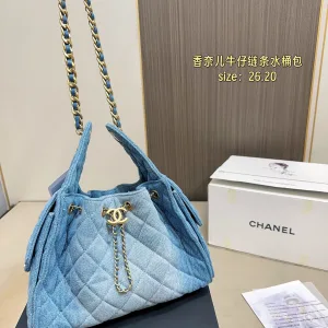 Luxury High Quality Chanel Denim Bucket Bag