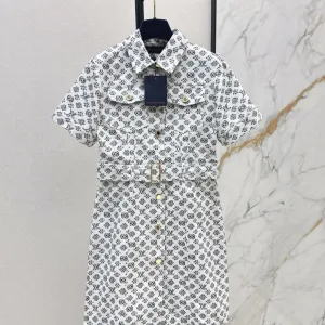 Designer 1:1 Louis Vuitton Denim Short-Sleeved Shirts