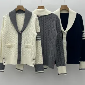 High Quality Thom Browne Jacquard Long-Sleeved Shirts