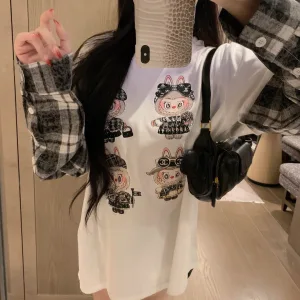 Designer Aaa Chanel Plaid Long-Sleeved T-Shirt