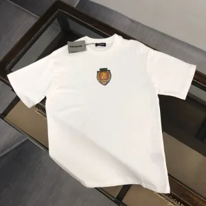 Luxury Balenciaga Short-Sleeved T-Shirt Red Cotton Combed