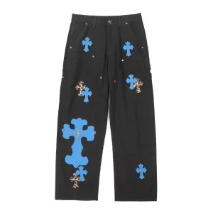 Reps High Quality Chrome Hearts Jeans Blue Neutral Simple Style Sophistication Patch