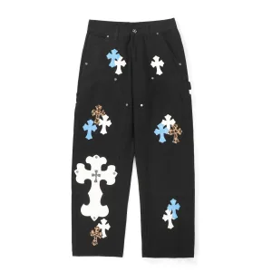 Designer Super Clone Chrome Hearts Jeans Red Neutral Exquisite Workmanship Crisp Silhouette Patch