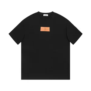 Designer Monk Short-Sleeved T-Shirt Black Cotton Pure Summer