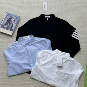 Super Clone Reps Thom Browne Shirt Red Cotton Pure Oxford Cloth Autumn Early