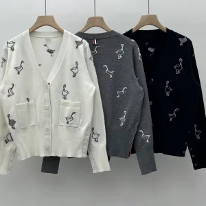 1:1 Thom Browne Jacquard Long-Sleeved Cardigan