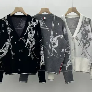 High Quality Thom Browne Jacquard Long-Sleeved Cardigan