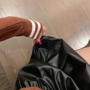 Luxury Miu Miu Leather Leather Skirt