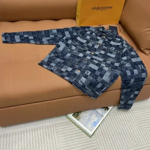 Super Clone Louis Vuitton Outerwear Red Denim Autumn Winter Embroidery