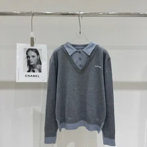 Luxury High Quality Miu Miu Jacquard Long Sleeves