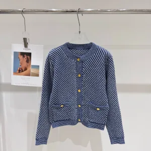 Luxury Gucci Gold Long-Sleeved Cardigan