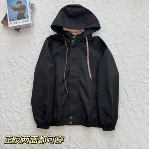 High Quality Gucci Coat Ash Deerskin Cowhide Jacquard Autumn Winter