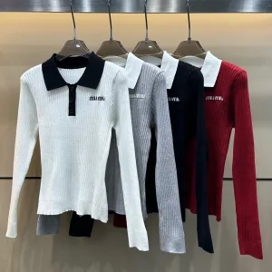 Luxury Miu Miu Jacquard Long Sleeves