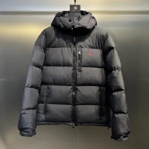 Luxury Ralph Lauren Long-Sleeved Red Down Polyester Fiber Tear-Resistant Fabric Embroidery