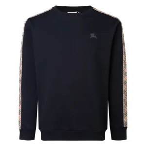 Luxury Super Clone Burberry Hoodies Black Twill Ribbed Fabric Embroidery Patch