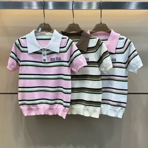 1:1 Aaa Miu Miu Jacquard Short Sleeves