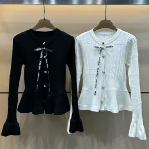 High Quality Designer Miu Miu Long-Sleeved Cardigan