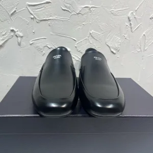 Designer Prada Leather Shoes Brown Cowhide Rubber Spring Autumn
