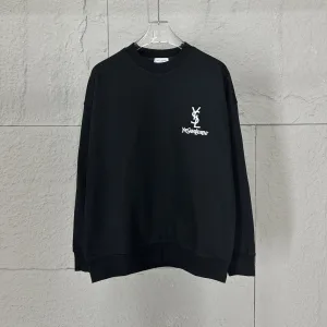Designer Saint Laurent Long-Sleeved Black Minimalist And White Autumn Winter Early Embroidery 3D