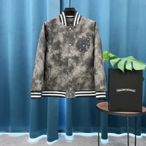 Reps Chrome Hearts Jacket Red Wool Jacquard Embroidery