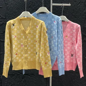 High Quality Louis Vuitton Jacquard Long-Sleeved Cardigan