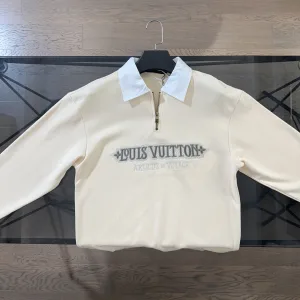 Reps Louis Vuitton Long-Sleeved Cotton Piqu Autumn Embroidery